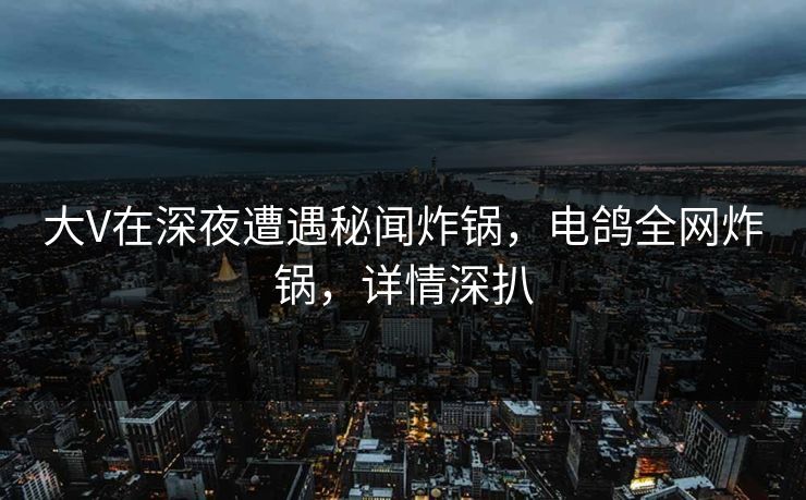 大V在深夜遭遇秘闻炸锅，电鸽全网炸锅，详情深扒