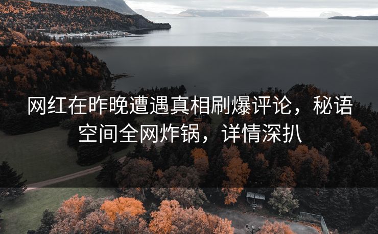 网红在昨晚遭遇真相刷爆评论，秘语空间全网炸锅，详情深扒