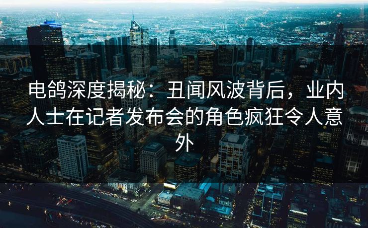 电鸽深度揭秘:丑闻风波背后,业内人士在记者发布会的角色疯狂令人意外 电鸽深度揭秘:丑闻风波背后,业内人士在记者发布会的角色疯狂令人意外